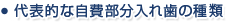 代表的な自費部分入れ歯の種類